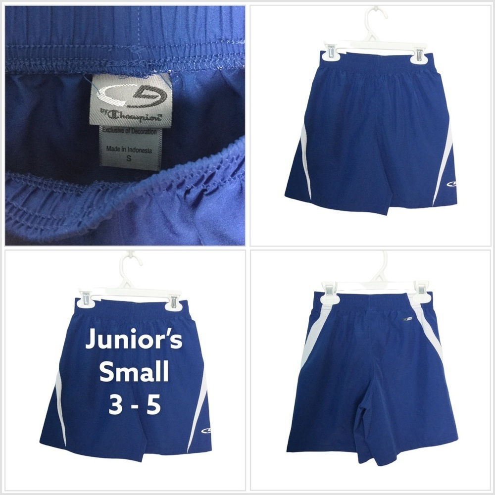 Junior’s Champion S Small 3 - 5 Shorts Royal Blue C9 Duo Dry Active Athletic NEW